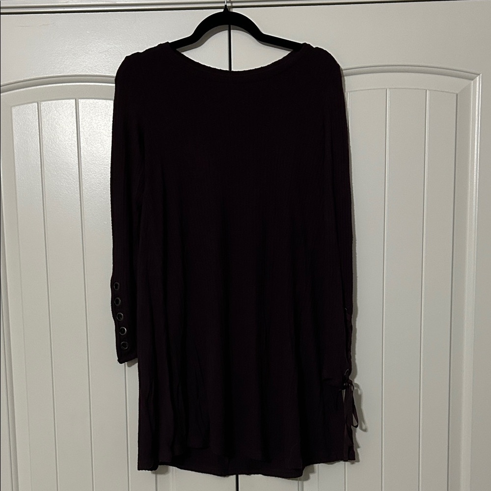 American Eagle Outfitters Dark Purple Long Sleeve Dress